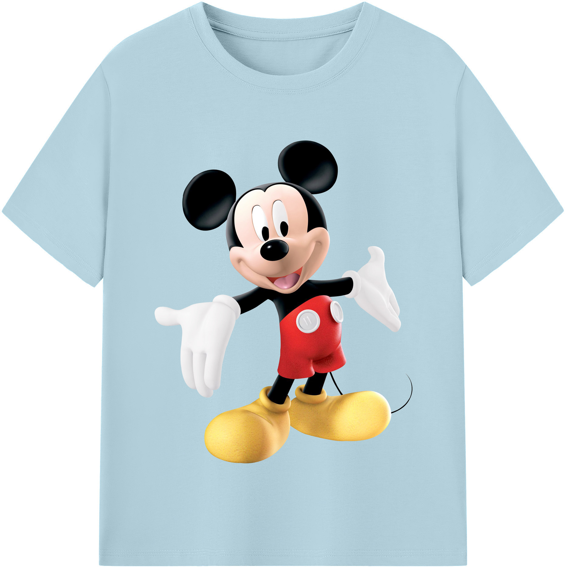 （画像用） ミッキーマウス Mickey Mouse 綿100％半袖Tシャツ（フロントプリント）